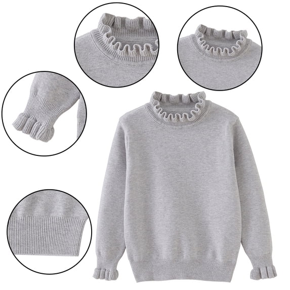 KYAIGUO Toddler Baby Girls Winter Sweater Kids Knit Sweater Shirt Long Sleeve Pullover Fall Winter Clothes for 1-12Y