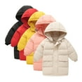 thumbnail image 1 of KYAIGUO Toddler Baby Hooded down Jacket Boys Girls Kids Thicken Warm Winter Coat Outerwear Winter Coat Puffer for 3-9Y Mid-Length Thickened Cotton Jacket, 1 of 7