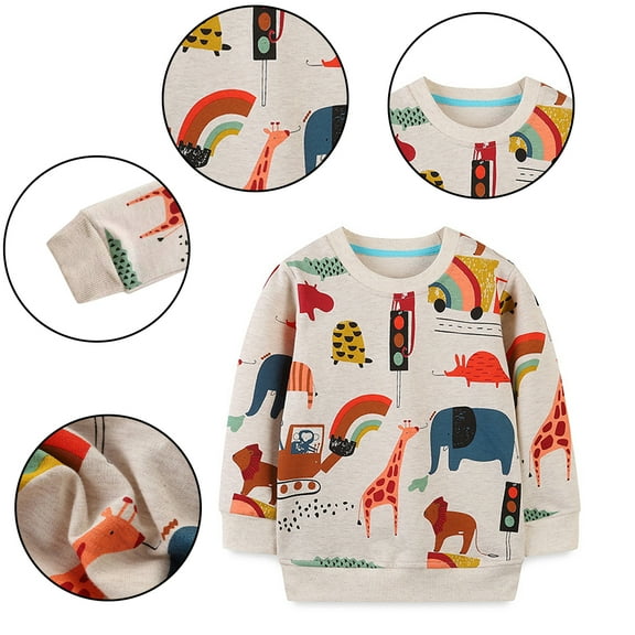 KYAIGUO Toddler Boy Girl Crew Neck Sweater Pullover,Breathable Cotton Pullover Sweatshirts for Kids Long Sleeve Tops