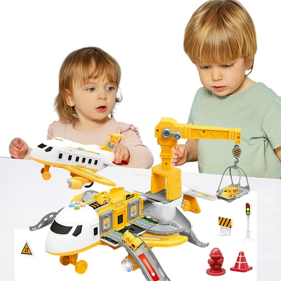 KYAIGUO Toddler Boy Toys Airplane Engineering Toys, Multiple Themes of Airplane Toys with Lights & Realistic Sound Effects, Kids Favorite Christmas Gifts for Kids
