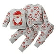 thumbnail image 1 of KYAIGUO Toddler Christmas Pajamas Sweatshirt + Pants Set Cozy Cotton Pjs 2 Piece Kids Sleepwear Outfit for Infant Boys Girls, 1 of 9