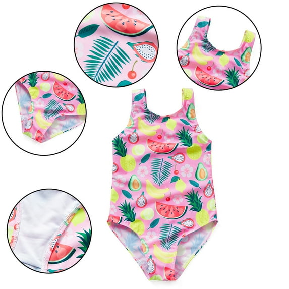 KYAIGUO Toddler Girls One Piece Swimsuits for Kids Sport Halter Swimwear Baby Sleeveless Beach Bikini Bathing Suit 2-9 Years