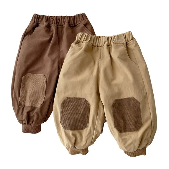 KYAIGUO Toddler Kids Boys Girls Fleece Lined Sweatpants Jogger 6M-5Y Baby Newborn Thickened Warm Trousers Pants Newborn Sweatpants Little Boys Outwear Thermal Active Sweats Pants