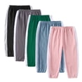 thumbnail image 1 of KYAIGUO Toddler Kids Boys Girls Solid Color Cool Pants Casual Breathable Home Pants 1-10Y Baby Elastic Waisted Basic Harem Long Pants, 1 of 10