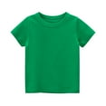 thumbnail image 1 of KYAIGUO Toddler Kids Boys Girls Solid Color T-Shirts Baby Short Sleeve Tees Shirt Tops Crew Neck Cotton Shirts for 1-9 Years Old, 1 of 9