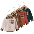 thumbnail image 1 of KYAIGUO Toddler Kids Boys Shirt Jacket Long Sleeve Button down Tops Jacket Shacket Jacket Spring Autumn Coat Clothes 1-7T, 1 of 7