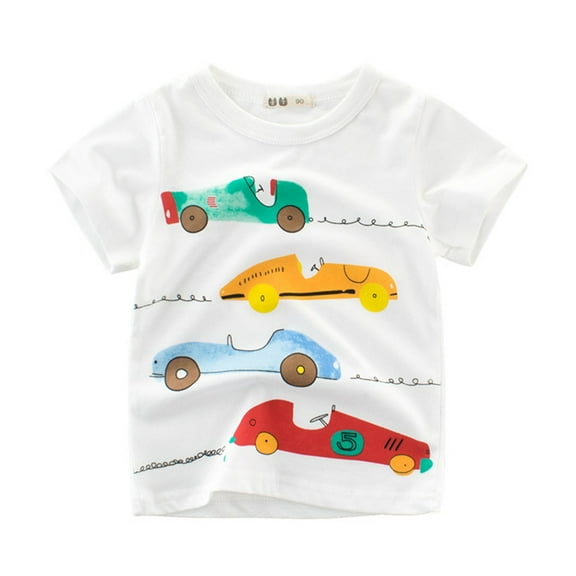 KYAIGUO Toddler Kids Boys T-Shirt Short Sleeve Top Summer Lightweight T-Shirt Classic Boys T-Shirt Sized 1-10T