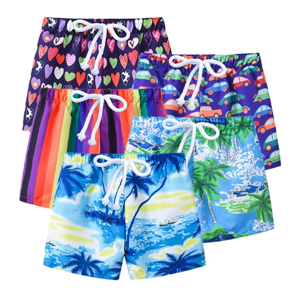 KYAIGUO Toddler Kids Cartoon Floral Shorts for Boys Girls Hawaiian Casual Beach Shorts Bike Shorts 2-8Y Baby Summer Sport Swimming Shorts Pants