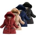 thumbnail image 1 of KYAIGUO Toddler Kids Cotton Jacket Girls Baby Winter Padded Parka Coats 3-10T Warm Hooded Thicken Puffer Cotton Jackets Outerwear Clothes, 1 of 9