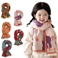 thumbnail image 1 of KYAIGUO Toddler Kids Fall Winter Cotton Scarves Classic Warm Cozy Soft Cartoon Head Wrap Shawl for Girls Boys, 1 of 9