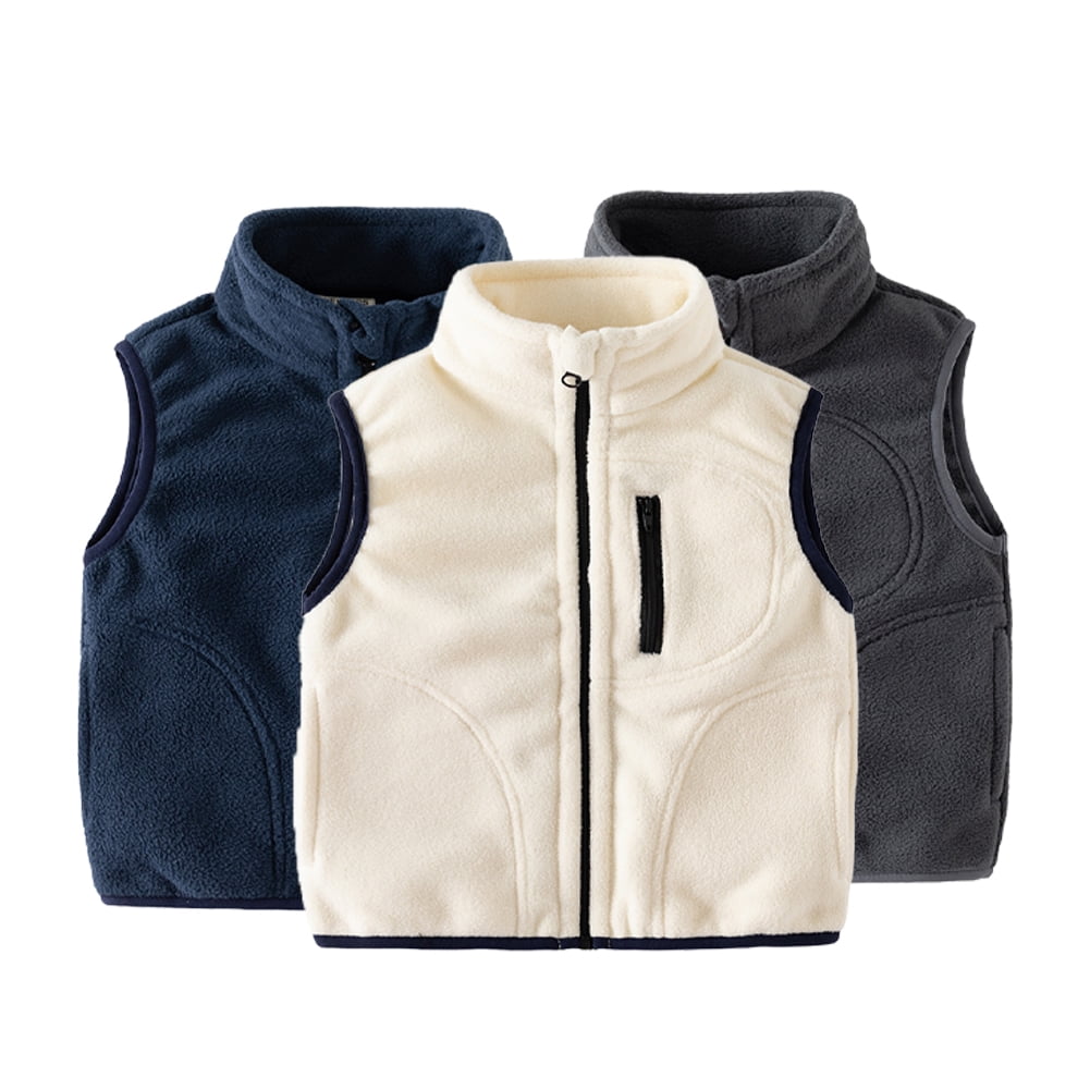 KYAIGUO Toddler Kids Fleece Vest Jacket for Boys Girls,Zippered High