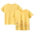 thumbnail image 1 of KYAIGUO Toddler Kids Girls Short Sleeve T-Shirt Crewneck Flower Tees Shirts Baby Summer 100% Organic Cotton T-Shirt Blouse for 1-8 Years Old, 1 of 9