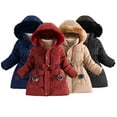 thumbnail image 1 of KYAIGUO Toddler Kids Girls Winter Outerwear Baby Hooded Cotton OutWear Mid-Length Soft Cute Warm Heavyweigh Zipper Hooded Parka Kid Fleece Snowsuit Jacket Coat for 3-10T, 1 of 8