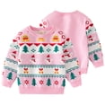 thumbnail image 1 of KYAIGUO Toddler Kids Knit Sweater Boys Girls Long-sleeved Sweater Crewneck Snowman Sweater for 2-7Y, 1 of 5