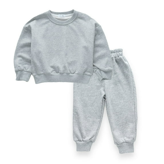 KYAIGUO Toddler Kids Round Neck Sweatshirt + Sweatpants Boys Girls Casual Long-Sleeve Top Pants 2PCS Outfit for Infant 12 Months to 5 Years