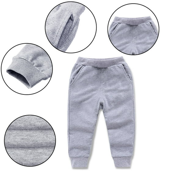KYAIGUO Toddler Kids Spring Sweatpants for Boys Fall Active Jogger Knit Pants Baby Casual Athletic Trouser with Pocket for 1-11 Years Old