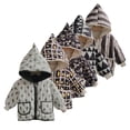 thumbnail image 1 of KYAIGUO Baby Kids Boys Girls Fall Winter Cotton Coats 1-7T Toddler Light Puffer Padded Jacket Zippered Printing Thickened Warm Winter Hoods Cotton Outerwear, 1 of 7