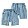 thumbnail image 1 of KYAIGUO Toddler kids Boys Casual Denim Shorts for Baby Cartoon Pattern Jean Short 1-7 Years Outdoor Sports Short with Pocket for Boys, 1 of 9