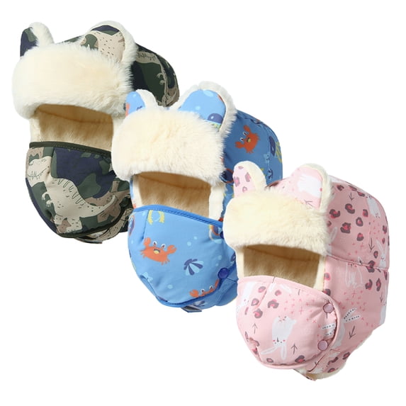 KYAIGUO Toddlers Girls Boys Fleece Lined Hat Kids Cute Cap Winter Soft Warm Rabbit Hat for 3-12Y