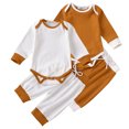 thumbnail image 1 of KYAIGUO Newborn Baby Autumn Cotton Romper Jumpsuit Set for Boys Girls 2PCS Long Sleeve Soft Bodysuit Infant Cotton Onesies Jumpsuit& Waisted Pants Outfits Clothes 0-24 Months, 1 of 9