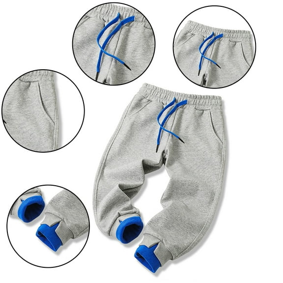 KYAIGUO Unisex Kids Cotton Pants Toddler Winter Sweatpants Baby Casual Pants Cotton Classic Long Trousers for Boys Girls 1-12Y