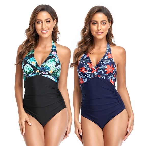 KYAIGUO Woman One Piece Swimsuits Bathing Suit Swimwear Printing Summer Bikini Swimsuits Cute Bathing Suits Beach Pool Clothes Adjustable Straps