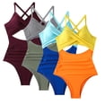 thumbnail image 1 of KYAIGUO Women's Backless One Piece Swimsuit Strappy Cross Monokini High Waist Beach Bathing Suit Backless Cross Bikini One Piece Quick Dry Swimwear, 1 of 11