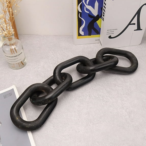KYAIGUO Wooden Chain Link Decor, Hand Carved Wooden Decorative Chain 5 Link Decoration Chain for Family for Coffee Table Office Decor