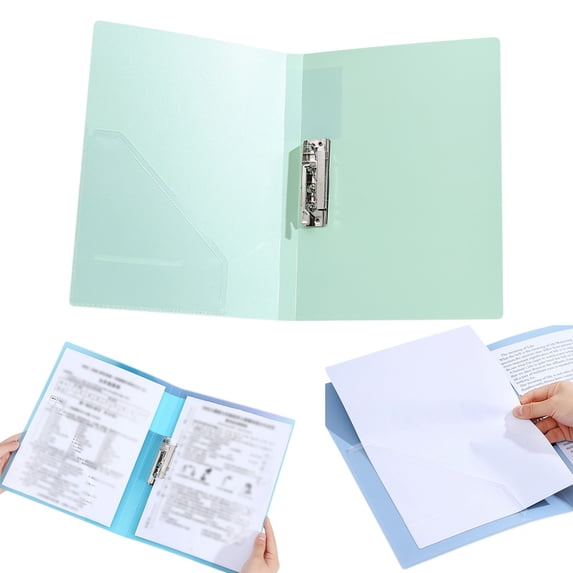 Ktoot Punchless Clamp Binder Ringless Binder Report Cover Document Folder Letter Size Folder Plastic Cover Punchless Binder Fits 8.5x11 Paper Green File Folder for Documents Home Office