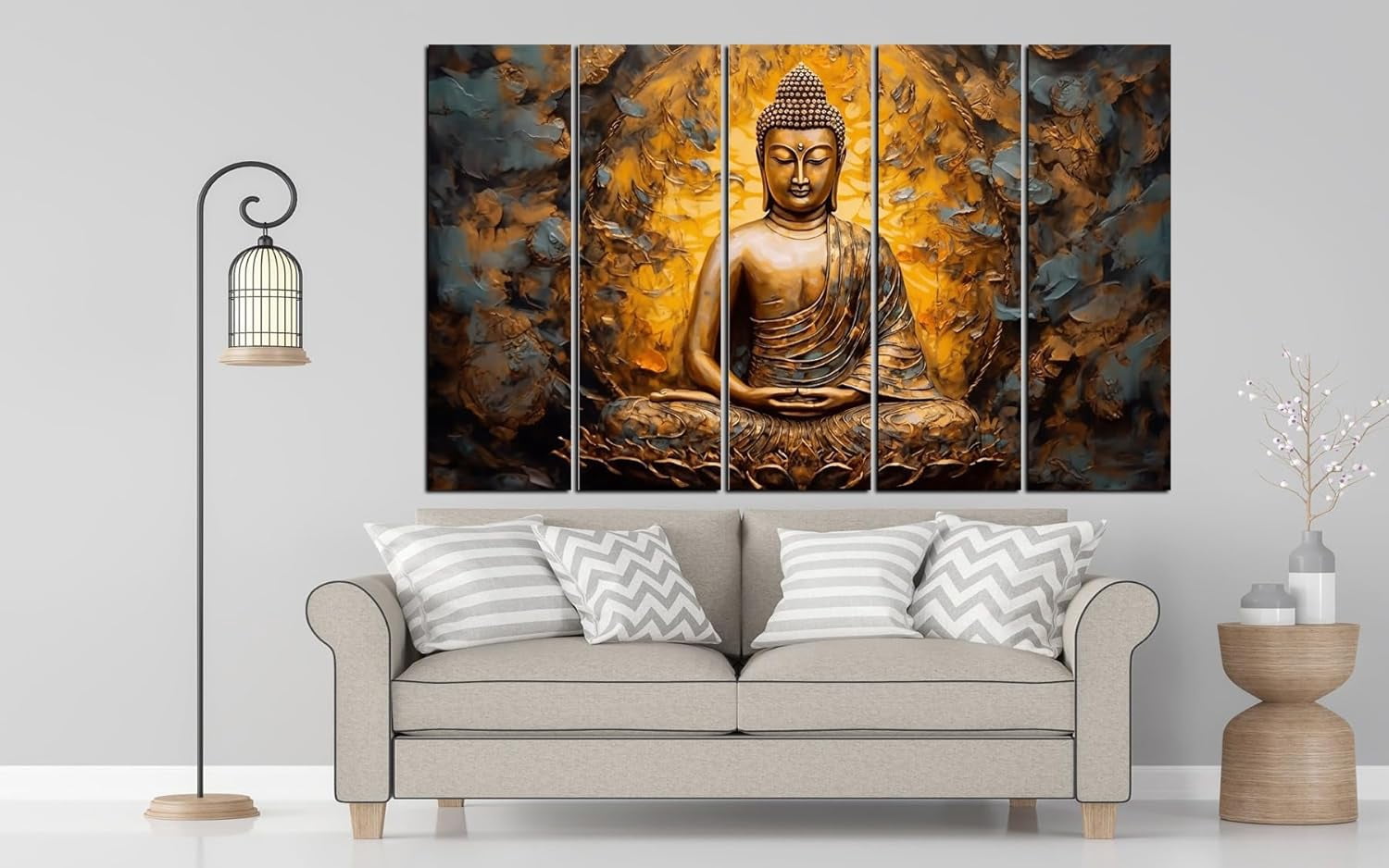 KYARA ARTS wooden framed Buddha wall painting with frame multicolor 30 ...