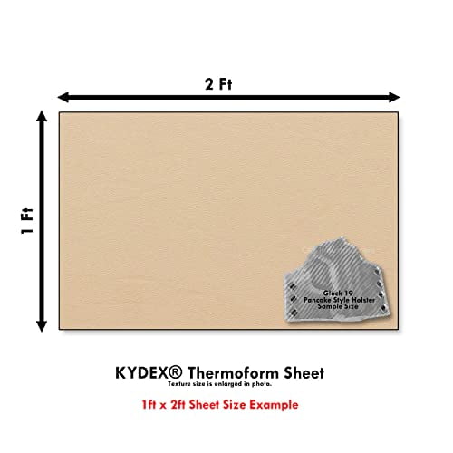 KYDEX Thermoform Sheet - (P1 Texture) - (.080 Thickness) - (12in x 24in) - (Desert Tan) - (3 Sheets) - DIY Holster Making, Airsoft Armor, Cosplay Uniforms