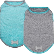 KYEESE 2 Pack Dog Shirts, Quick Dry Soft T-Shirt for Small Medium and Large Dogs, Grey+Blue, XL