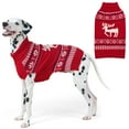 thumbnail image 1 of KYEESE Dog Christmas Sweater, Red with Reindeer Pattern, Dog Sweater for Medium Dogs, 2XL, 1 of 6