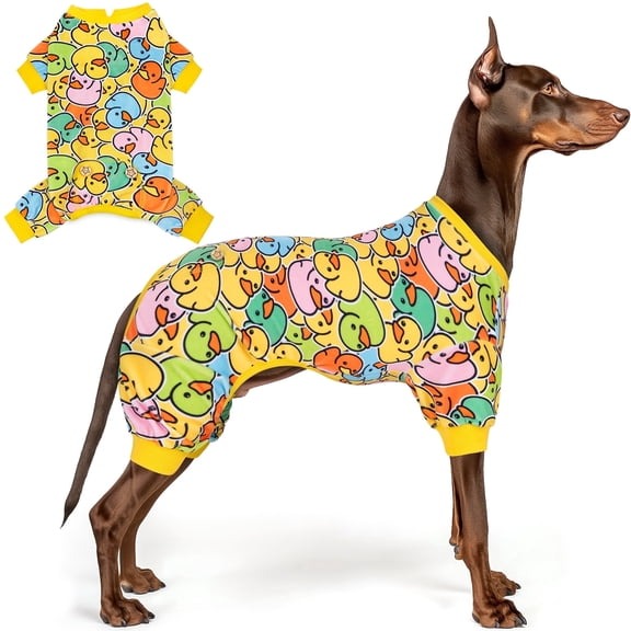 KYEESE Dog Pajamas, Colorful Duck Pattern Dog Pjs Dog Pajamas for Large Dogs, 3XL