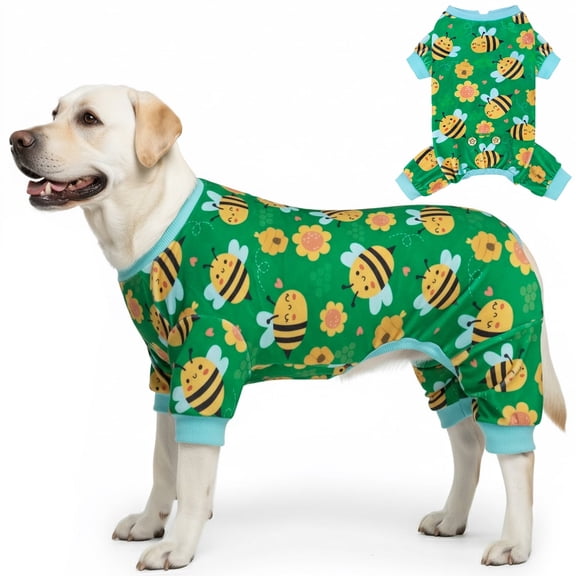 KYEESE Dog Pajamas, Little Bee Pattern Dog Pjs, Dog Pajamas for Medium Dogs, 2XL