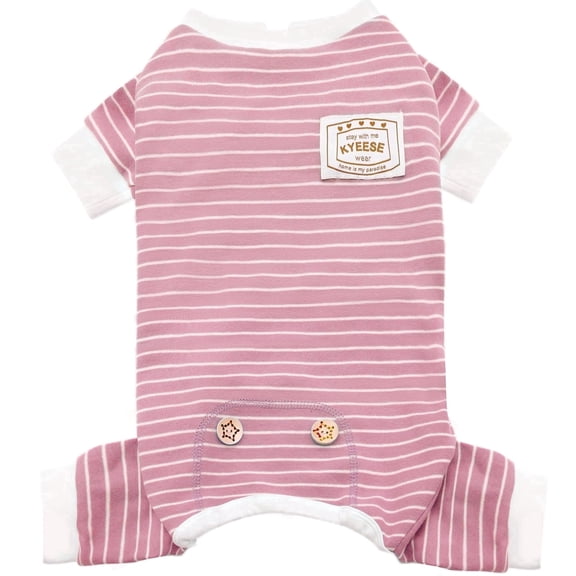 KYEESE Dog Pajamas, Pink Stripe Dog Pjs, Dog Pajamas for Small Dogs, M