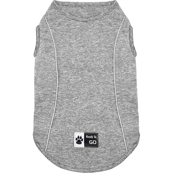 KYEESE Reflective Dog Shirt, Lightweight Quick Dry T-Shirt for Small Medium and Large Dogs, Grey, M