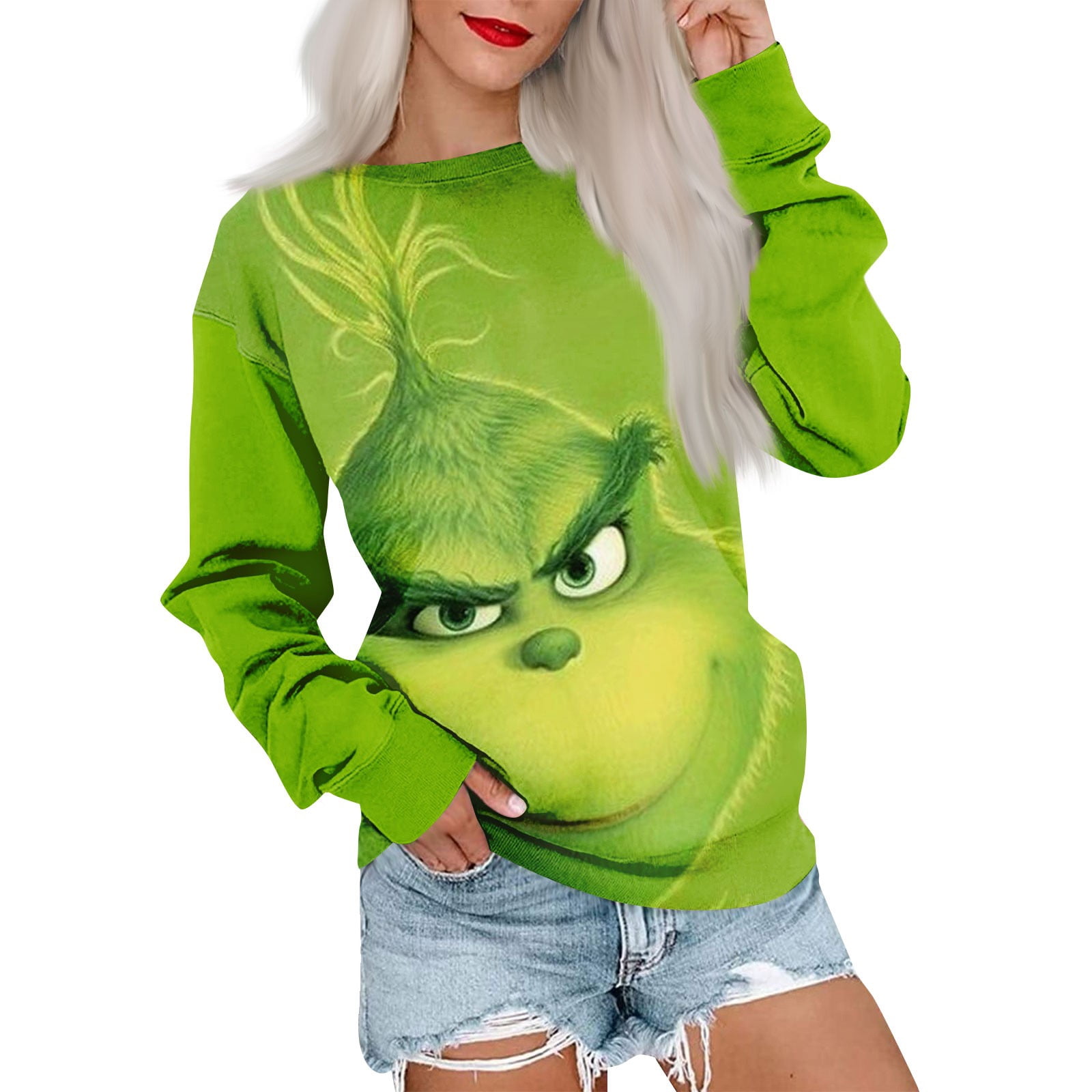 KYGABAK Grinch Sweatshirt,Grinch Sweatshirt Women,Grinch Women'S Casual
