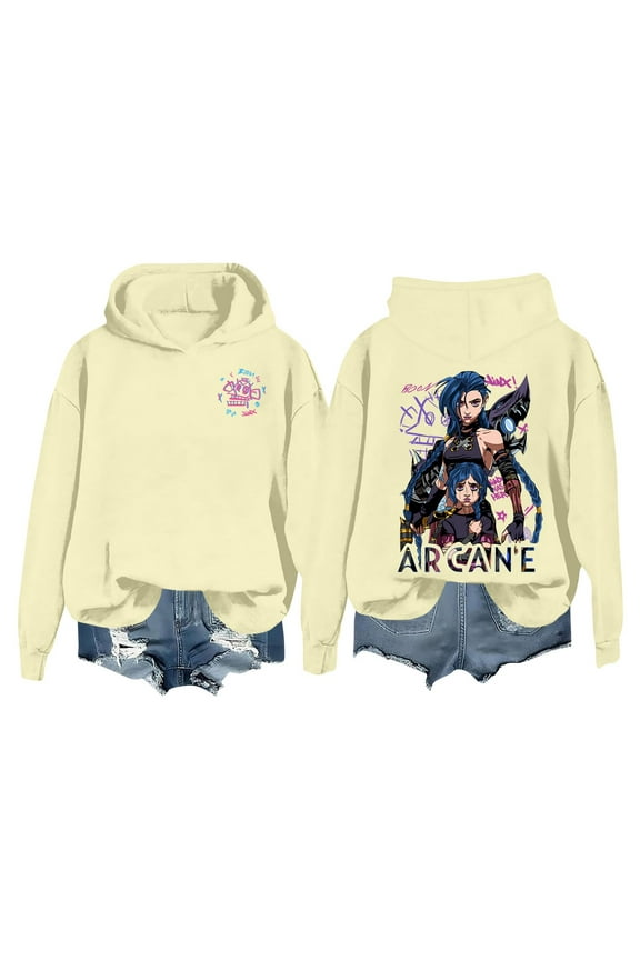 League of Legends Arcane Jinx Sweatshirt Arcane Hoodie for Men Women Jinx Hoodie Women Fashion O Neck Long Sleeve Printed top Hoodie Sweatshirt