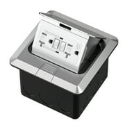 KYHSHJ منفذ كهربائي أرضي منبثق مع 20 أمبير من الفولاذ المقاوم للصدأ GFCI Tamper Receptacle Outlet ، فضي