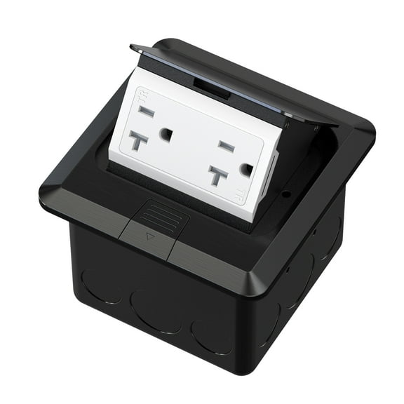 KYHSHJ Pop Up Floor Electrical Outlet with 20 Amp Stainless Steel TR Receptacle Outlet Stainless,Black