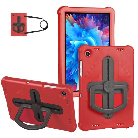 Case for Samsung Galaxy Tab A9+/A9 Plus Case 11 inch with Shoulder Strap, Shockproof Handle Kickstand (2023, SM-X210/X216/X218), Red