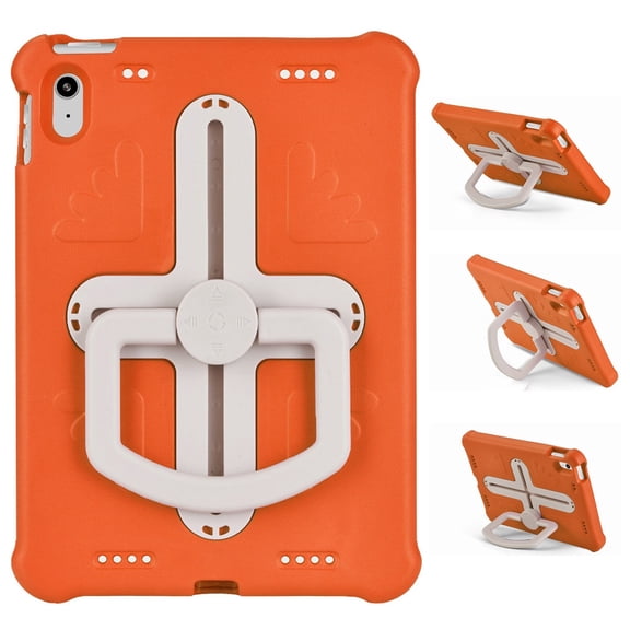 KYJX Kids Case for iPad (A16) 11th/10th Generation 11"/10.9" 2025/2022 Case with Shoulder Strap, Shockproof Handle Kickstand, Orange