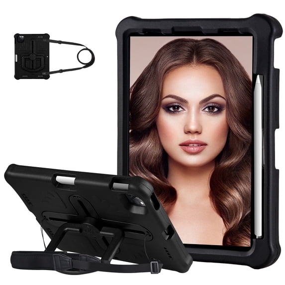 Case for iPad Pro 11 Case (4th 2022/3rd 2021/2nd 2020/1st 2018) with Shoulder Strap, Shockproof Handle Kickstand, Black