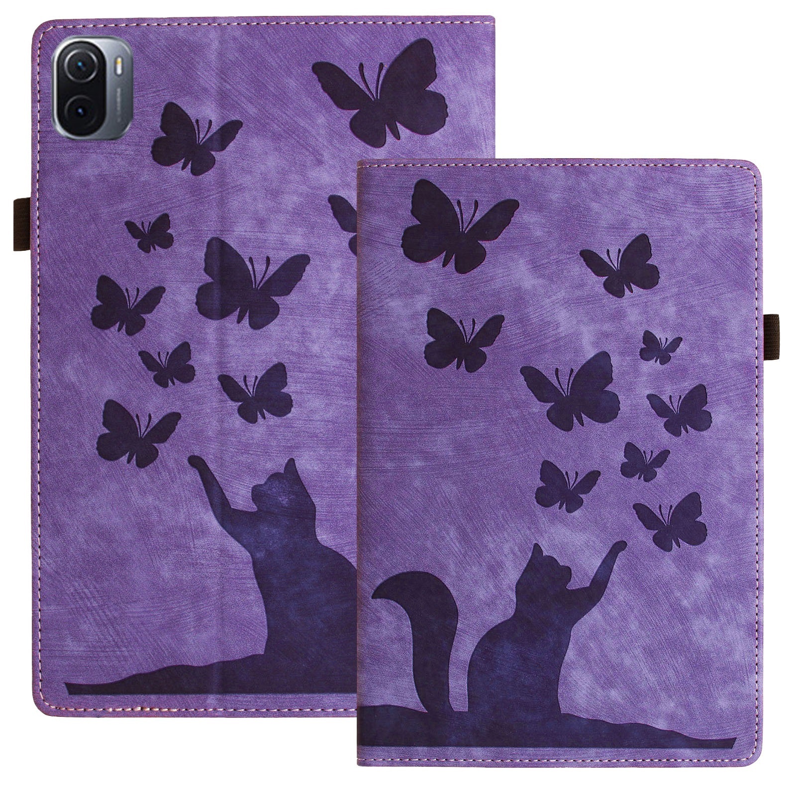 KYJX Tablet Case for Xiaomi Pad 5, Butterfly Cat Slim Folio Stand Cover