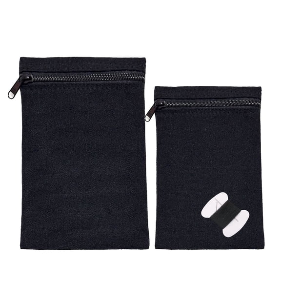 KYJiuLiu 2-Pack Sew-in Side Pocket with Zipper for Coats, Jackets & Sweatshirts, Hidden Travel Security Wallet Pocket (Black)