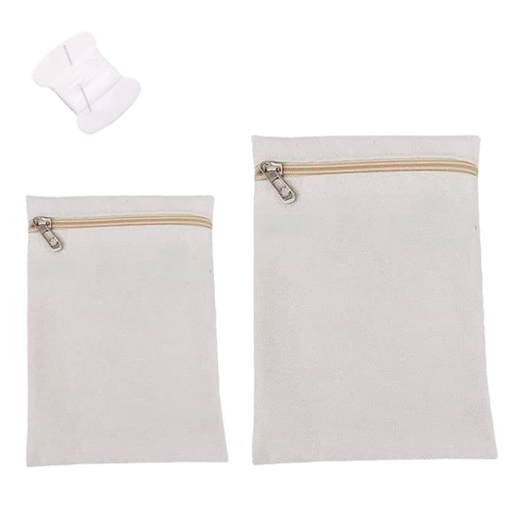 KYJiuLiu 2-Pack Sew-in Side Pocket with Zipper for Coats, Jackets & Sweatshirts, Hidden Travel Security Wallet Pocket (White)
