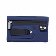 KYJiuLiu RFID Blocking Clip Pouch, Compact Hidden Travel Belt Wallet for Cards & Cash, Unisex Deep Blue
