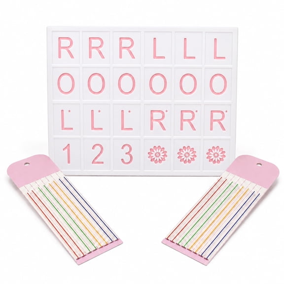KYJiuLiu Solo Mahjong Practice Board with 320 Line Finder Strips, 24-Slot 3D-Printed PLA American Mahjong Training Tray,Pink