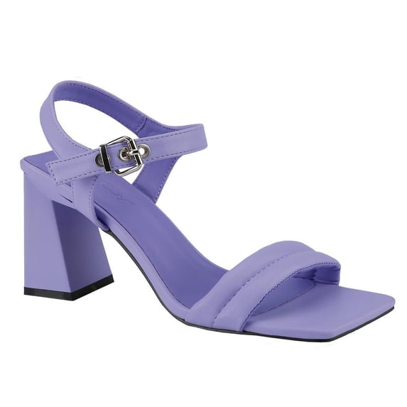 【KYLE-3】Women’s Ankle Strap Square Toe Chunky Heels Sandals High Heeled Sandals Footwear Shoe Girl Walking Shoes Summer Comfort Dance Weight Pu Walking